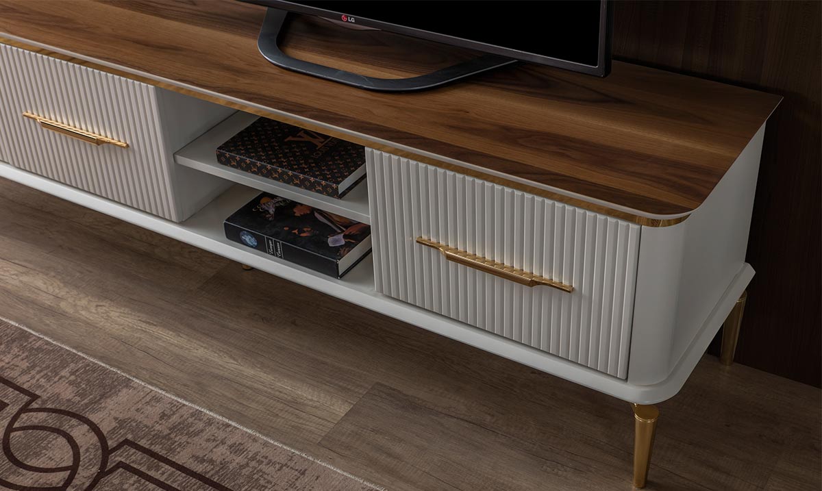 Royal Gold Metal Ayaklı TV Ünitesi TV Ünitesi