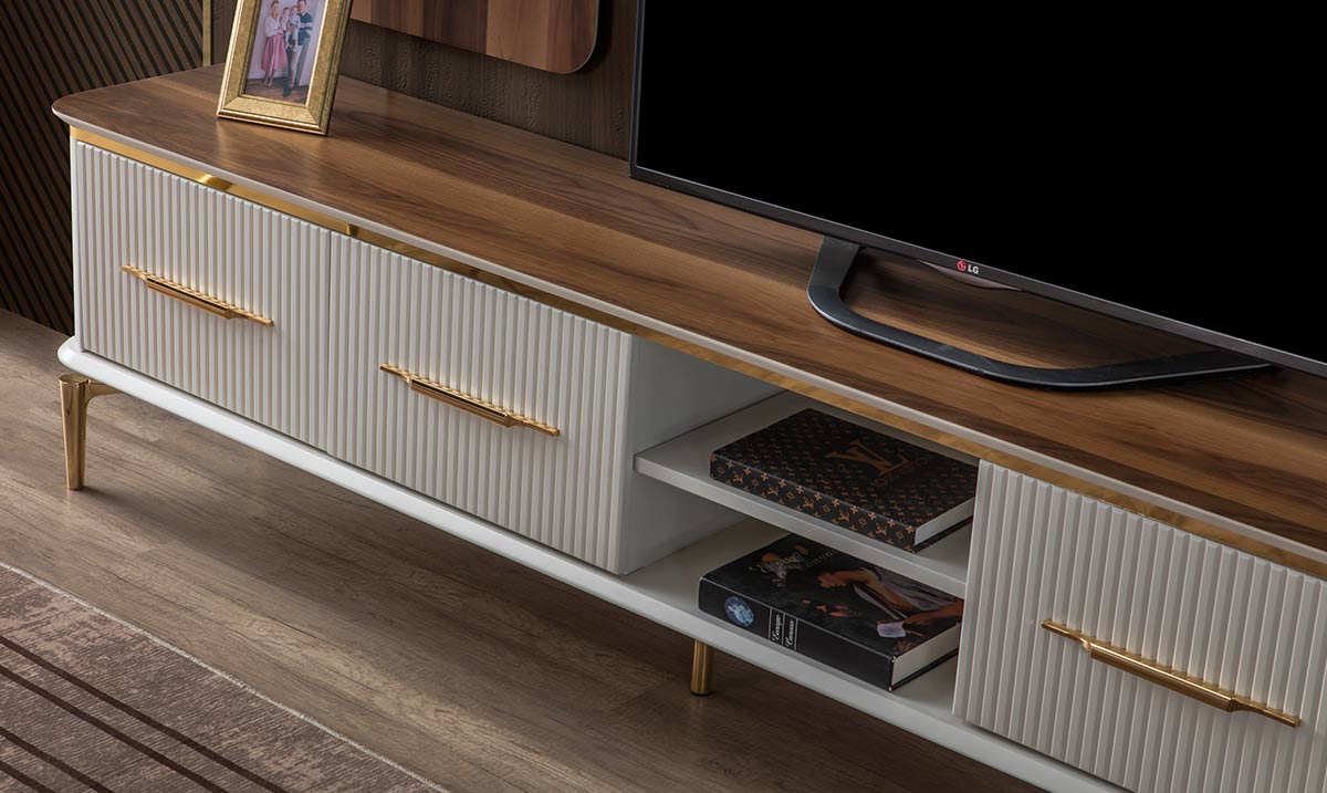 Royal Gold Metal Ayaklı TV Ünitesi TV Ünitesi