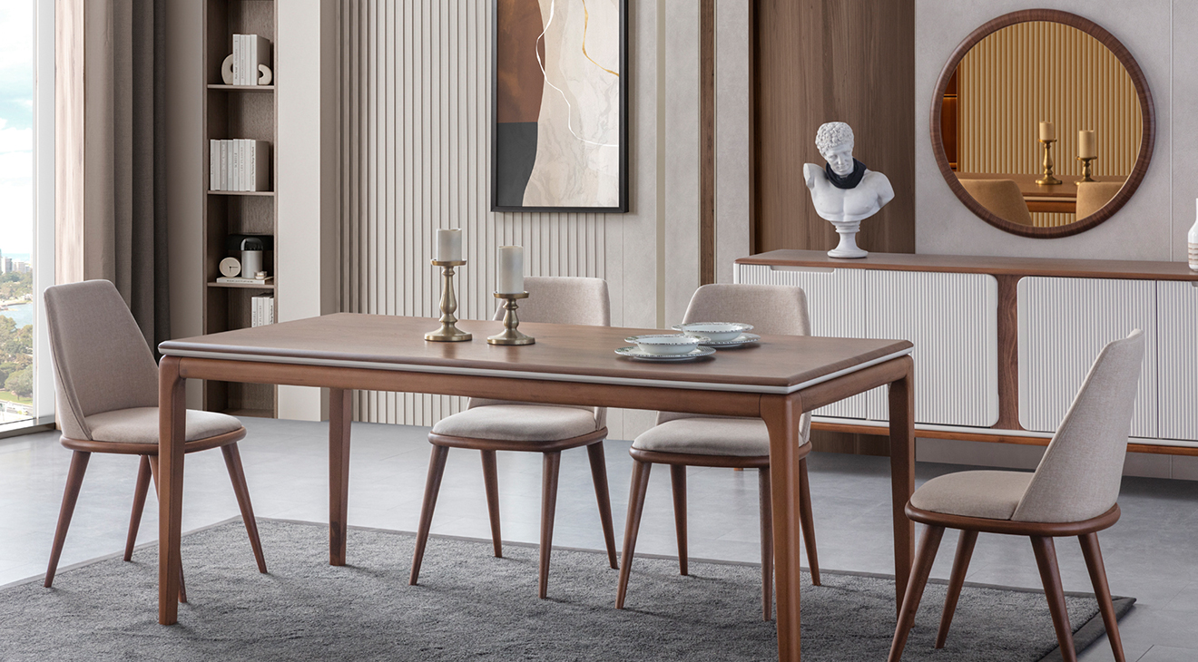 İnci Ahşap Ayaklı Yemek Odası Takımı Yemek Odası