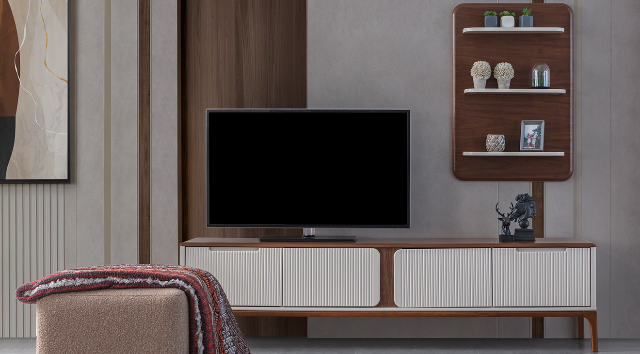 İnci Ahşap Ayaklı Modern Tv Ünitesi TV Ünitesi