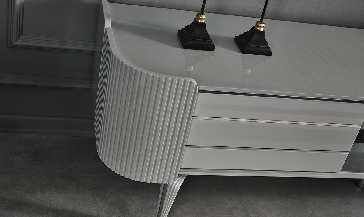 Karya Sis Grisi Şömineli TV Ünitesi TV Ünitesi