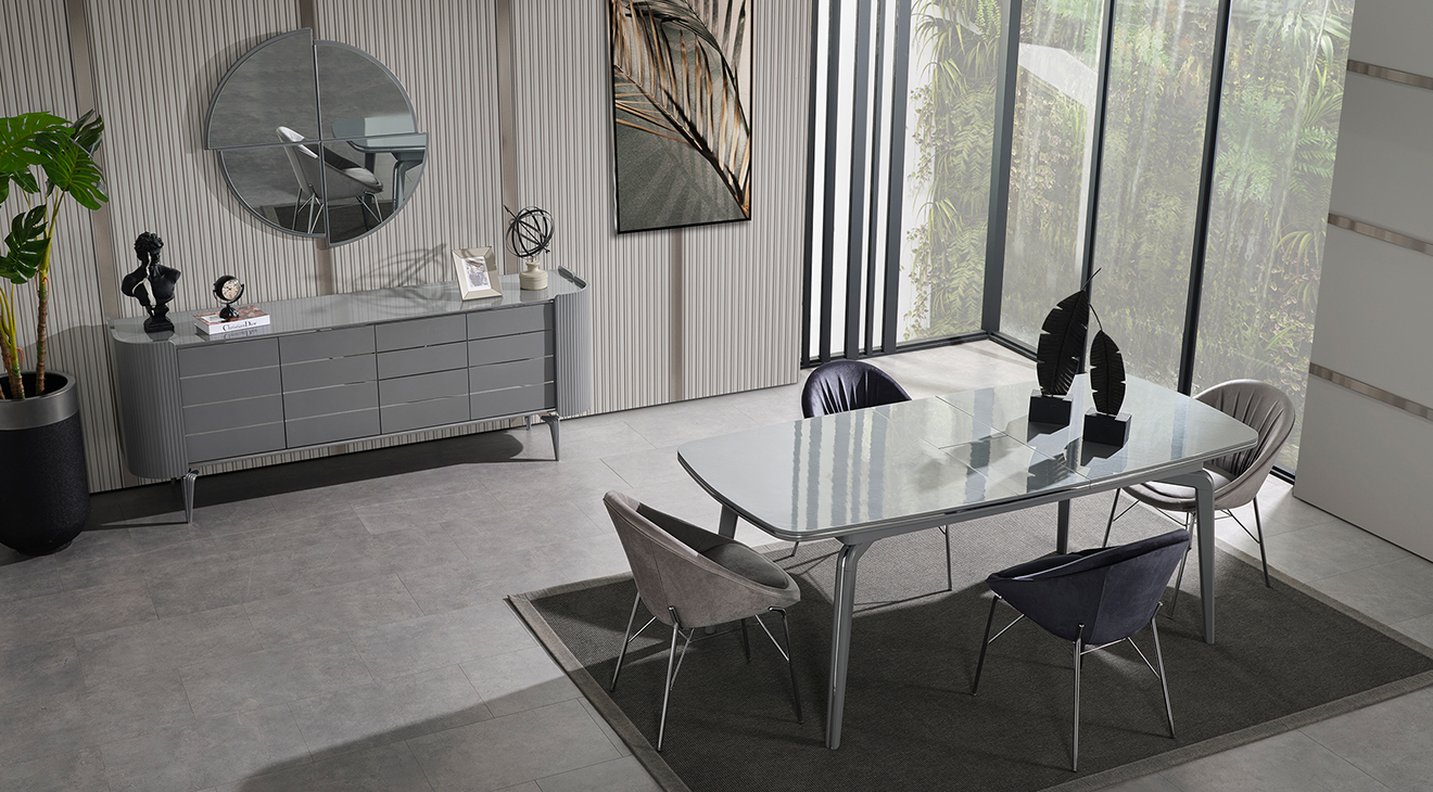 Karya Gri Yemek Odası Takımı Yemek Odası