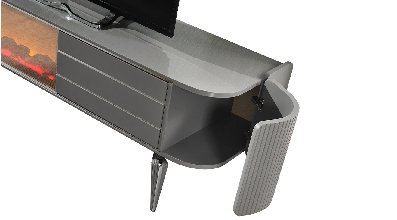 Karya Gri Şömineli Tv Ünitesi TV Ünitesi