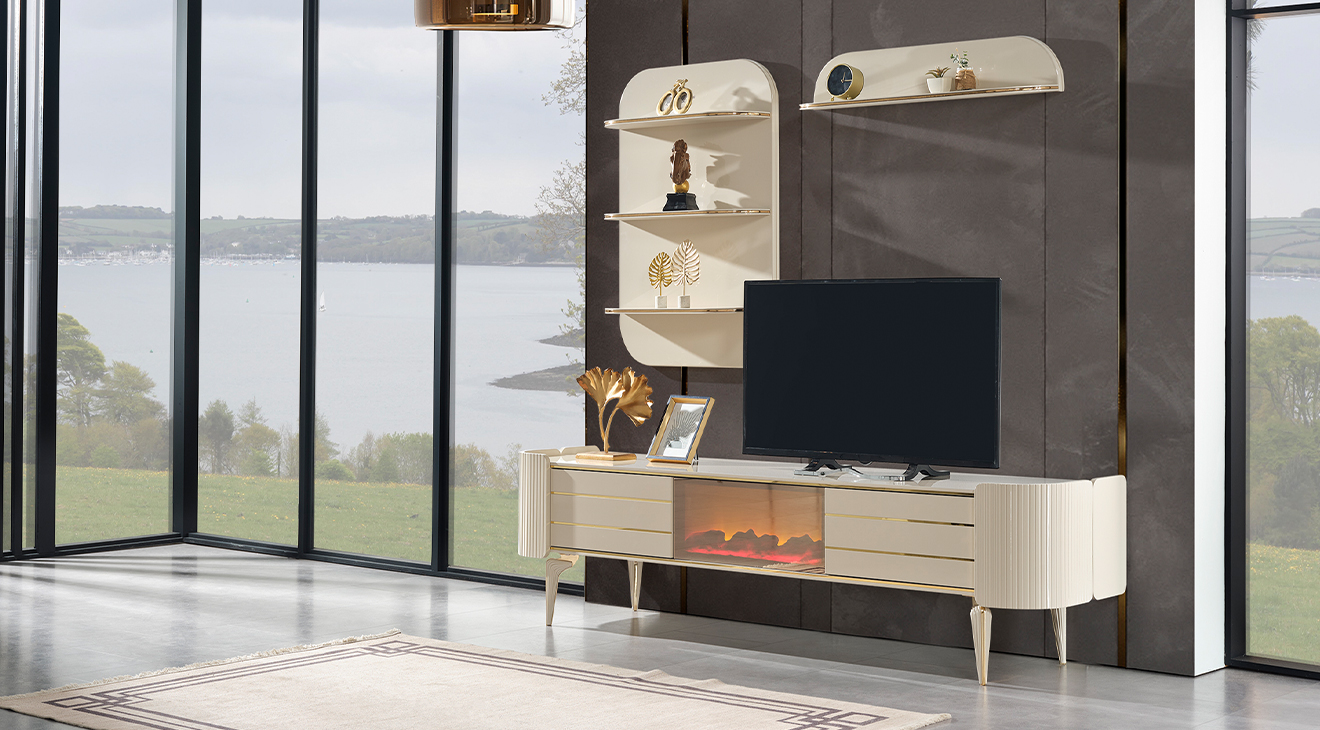 Karya Şömineli Tv Ünitesi TV Ünitesi