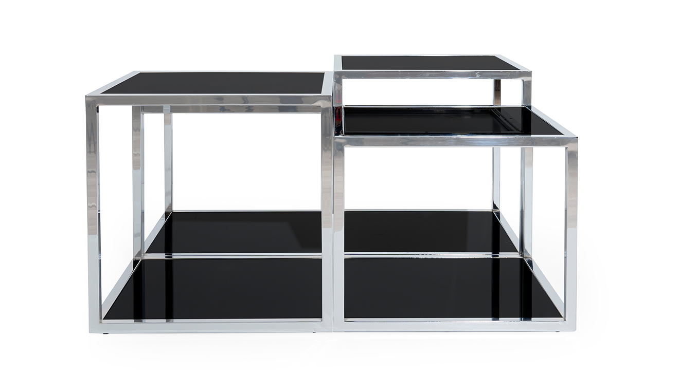 Bulmaca Gümüş Metal Ayaklı Orta Sehpa Orta Sehpa