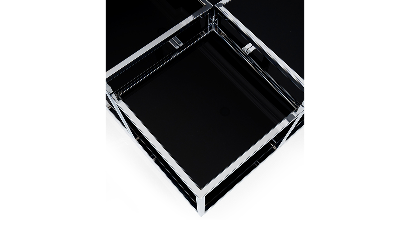 Bulmaca Gümüş Metal Ayaklı Orta Sehpa Orta Sehpa