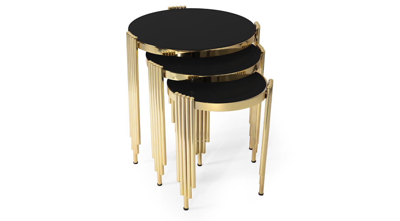 Side Gold Ayaklı Zigon Sehpa Zigon Sehpa