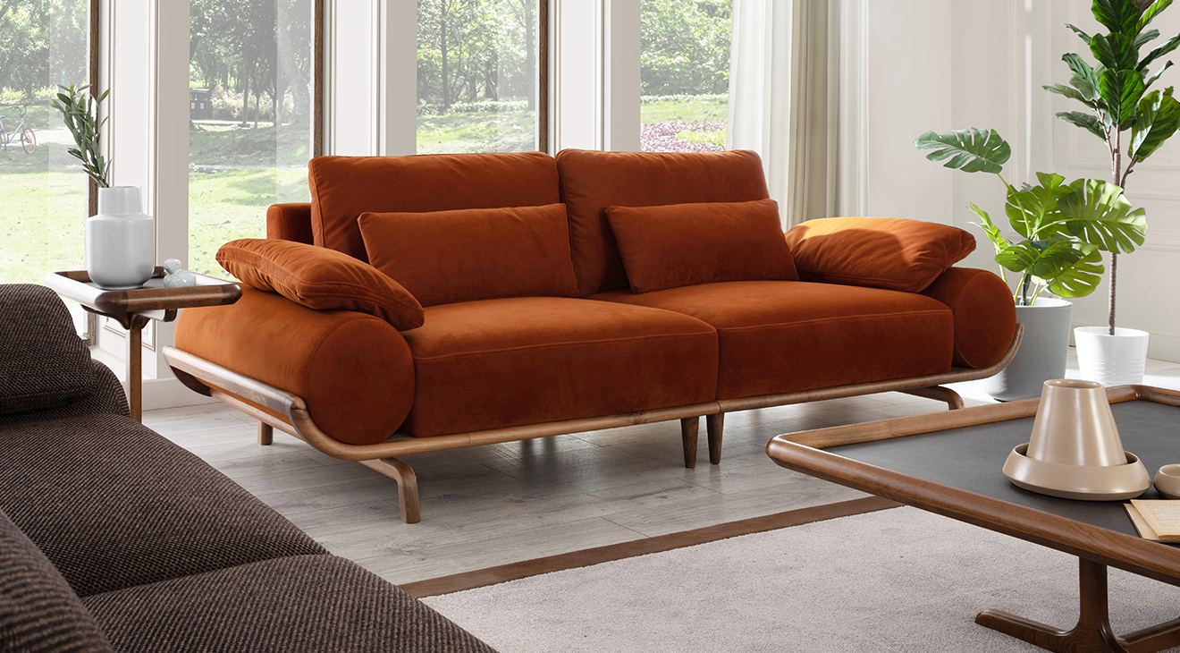 Giza Ceviz Ahşap Ayaklı Koltuk Takımı Koltuk Takımı