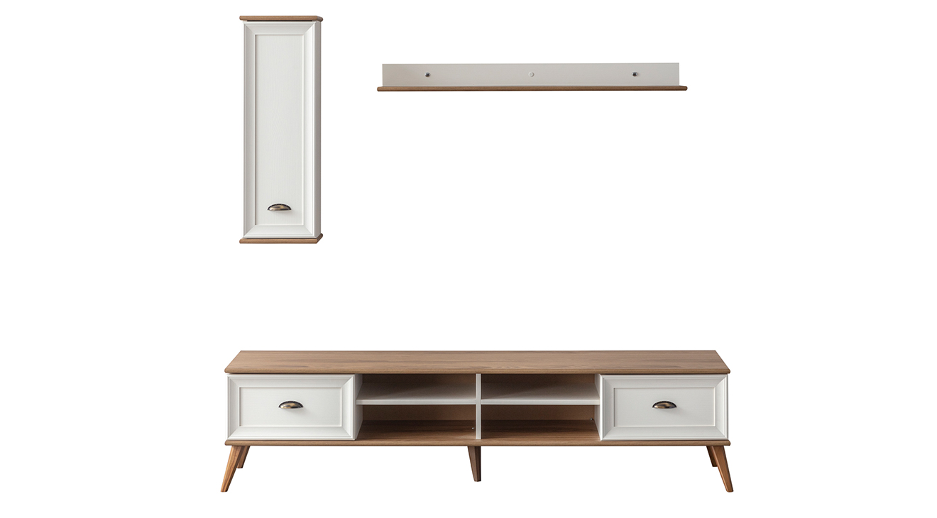 Ada Ahşap Ayaklı Modern Tv Ünitesi TV Ünitesi