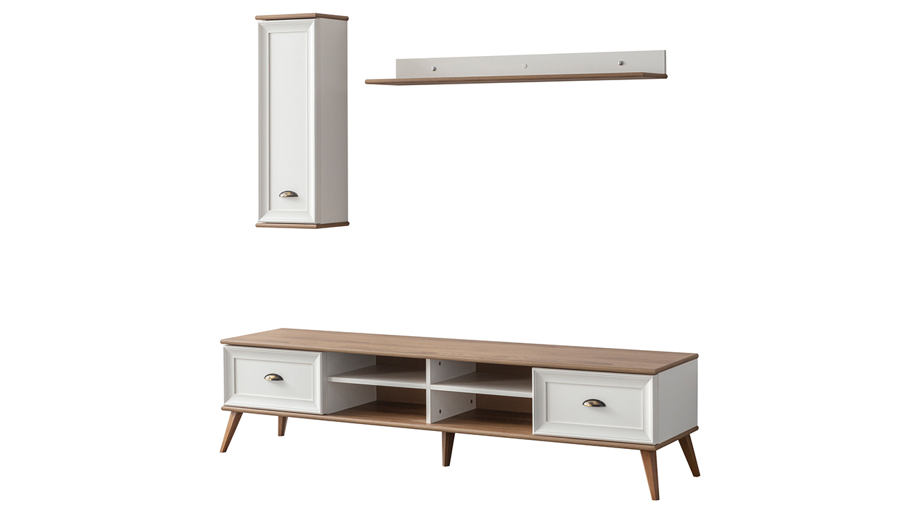 Ada Ahşap Ayaklı Modern Tv Ünitesi TV Ünitesi