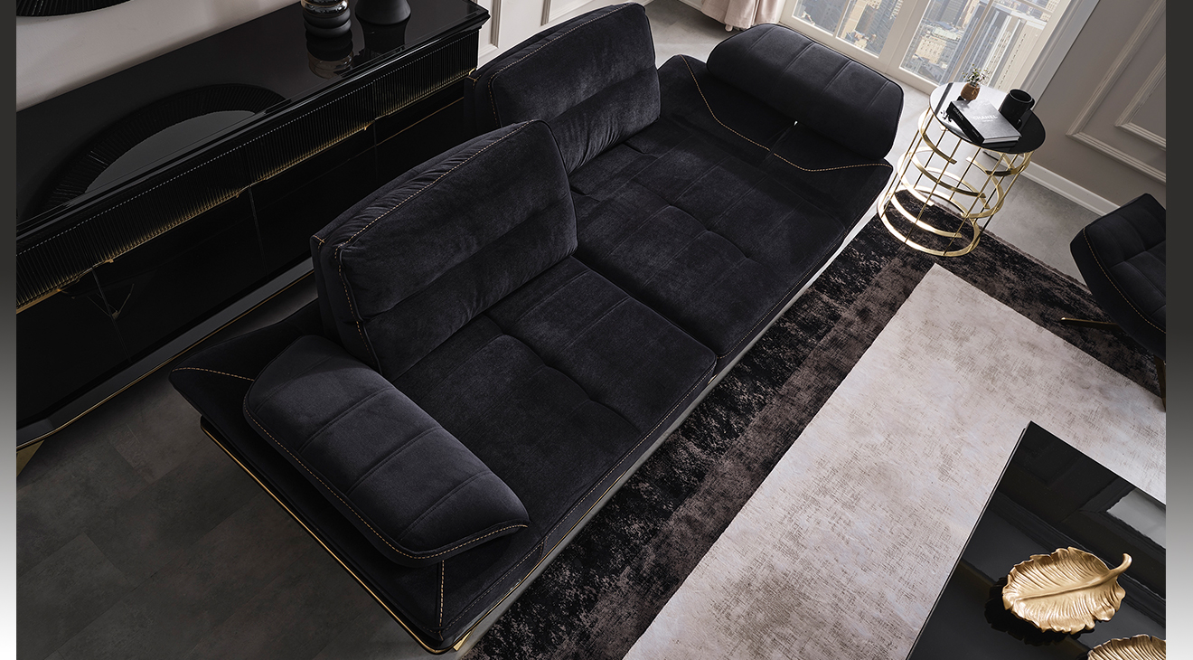 Wow Siyah Yataklı Metal Ayaklı Koltuk Takımı Yataklı Koltuk Takımları