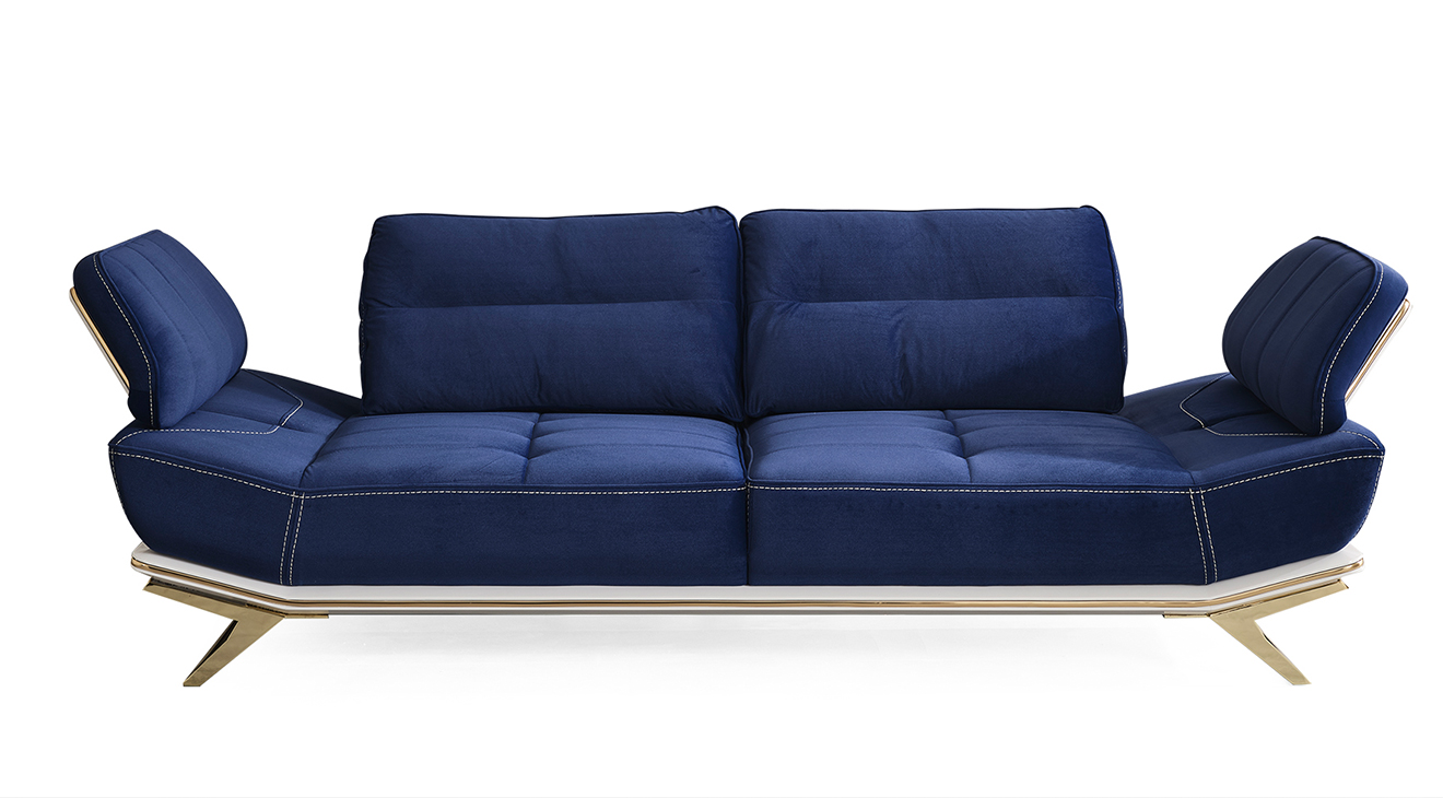 Wow Mavi Yataklı Metal Ayaklı Koltuk Takımı Yataklı Koltuk Takımları