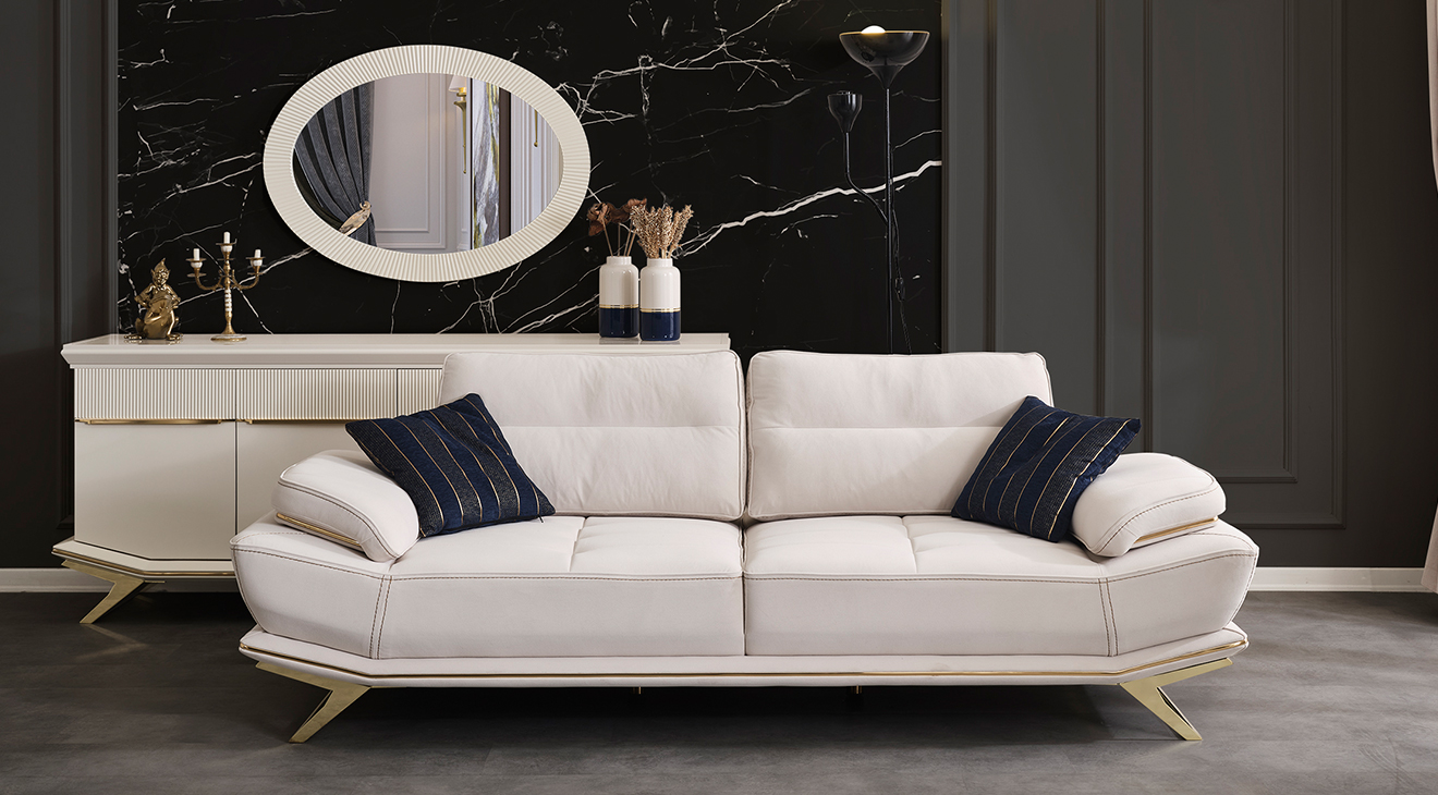 Wow Mavi Yataklı Metal Ayaklı Koltuk Takımı Yataklı Koltuk Takımları