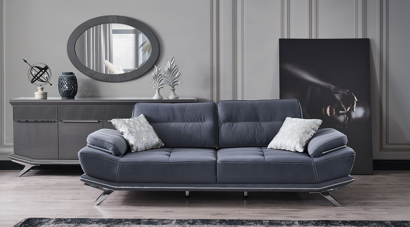 Wow Antrasit Yataklı Metal Ayaklı Koltuk Takımı Yataklı Koltuk Takımları