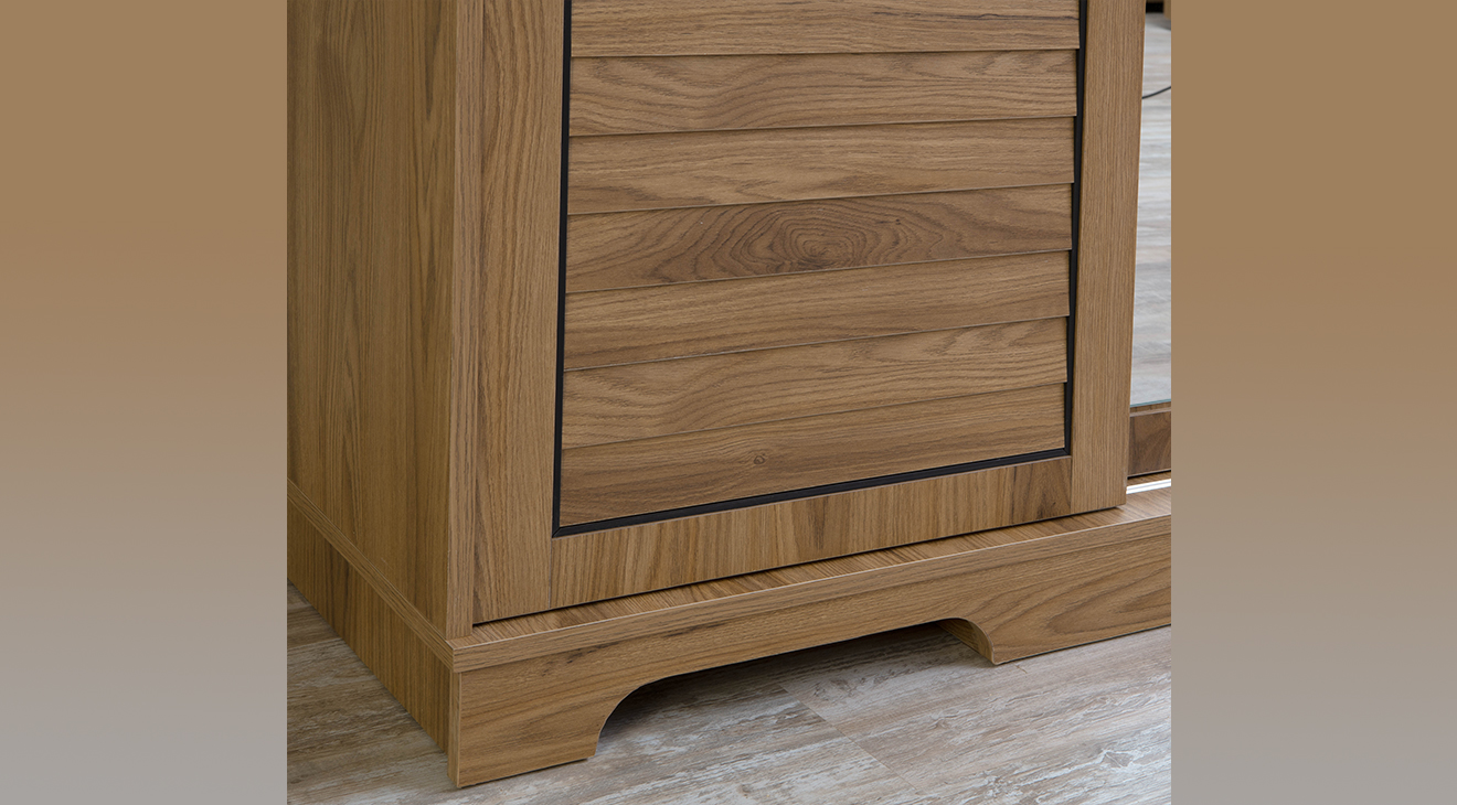 Abelia Kahverengi Sürgü Kapaklı Dolap Kapaklı Gardırop