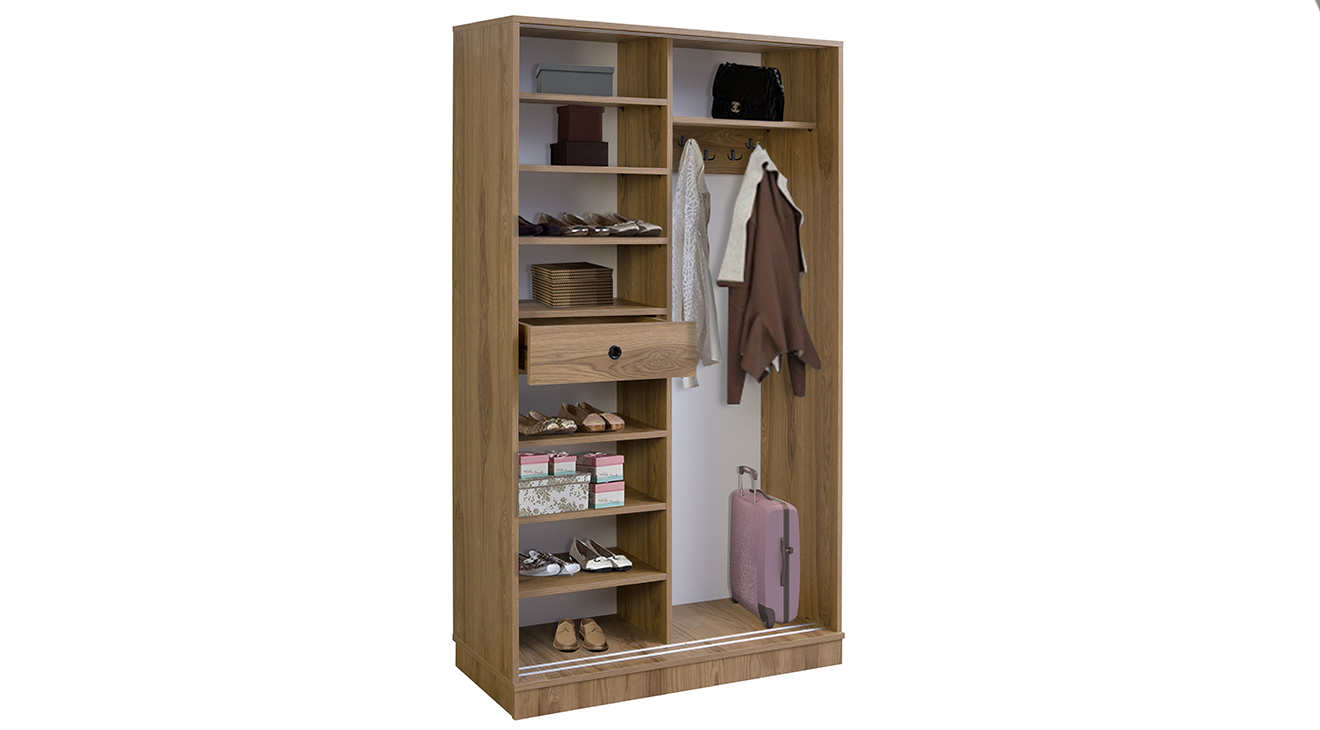 Abelia Ceviz Antrasit Sürgü Kapaklı Portmanto Vestiyer Portmanto