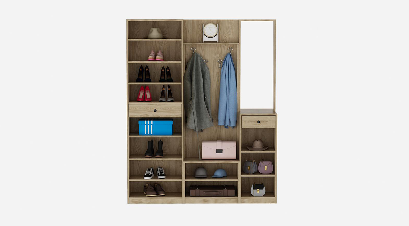 Roma Ceviz Portmanto Vestiyer Portmanto