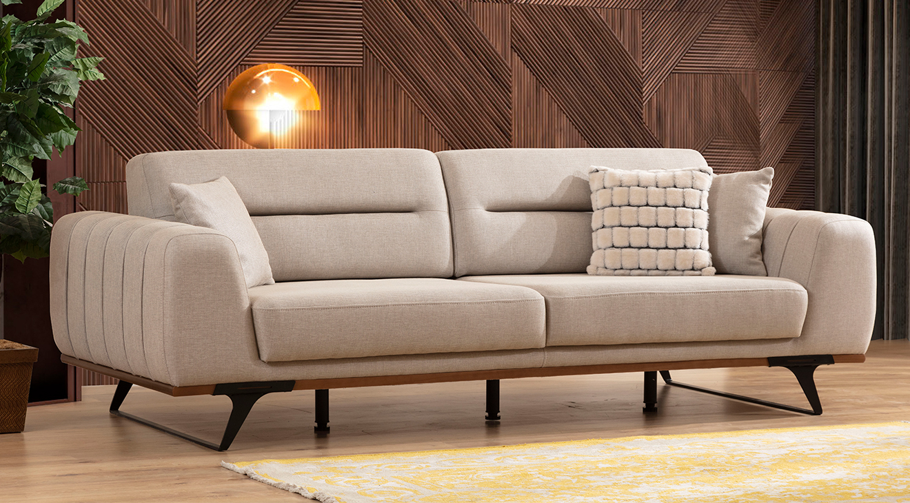 Kent Siyah Metal Ayaklı Yataklı Koltuk Takımı Yataklı Koltuk Takımları