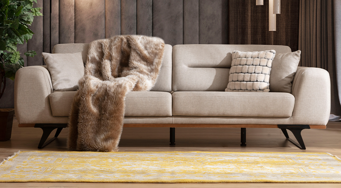 Kent Siyah Metal Ayaklı Yataklı Koltuk Takımı Yataklı Koltuk Takımları