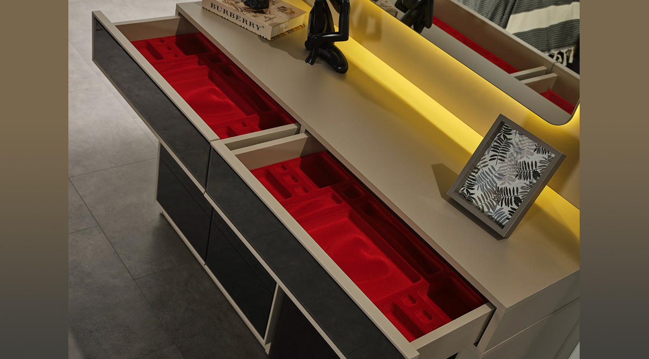 Lexus Köşe Dolaplı Yatak Odası Takımı Giyinme Odası