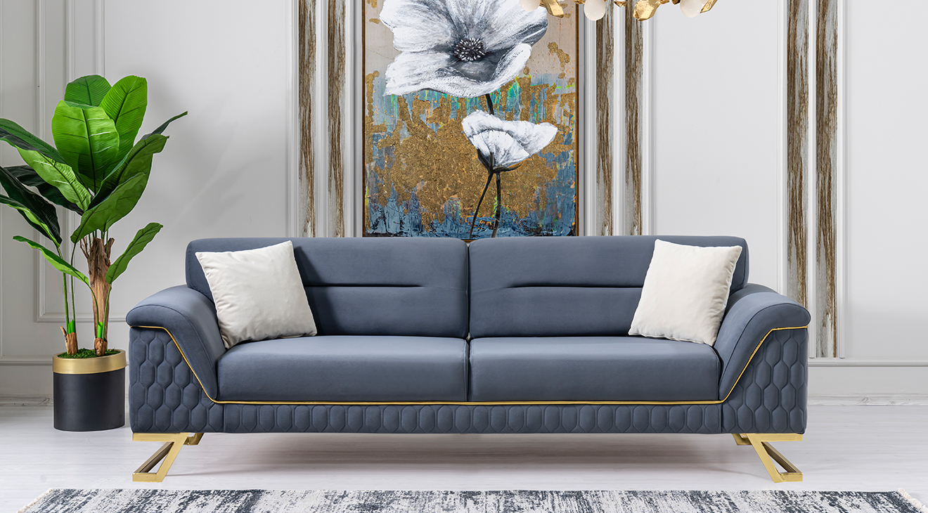 Artoo Yataklı Gold Metal Ayaklı Koltuk Takımı Yataklı Koltuk Takımları