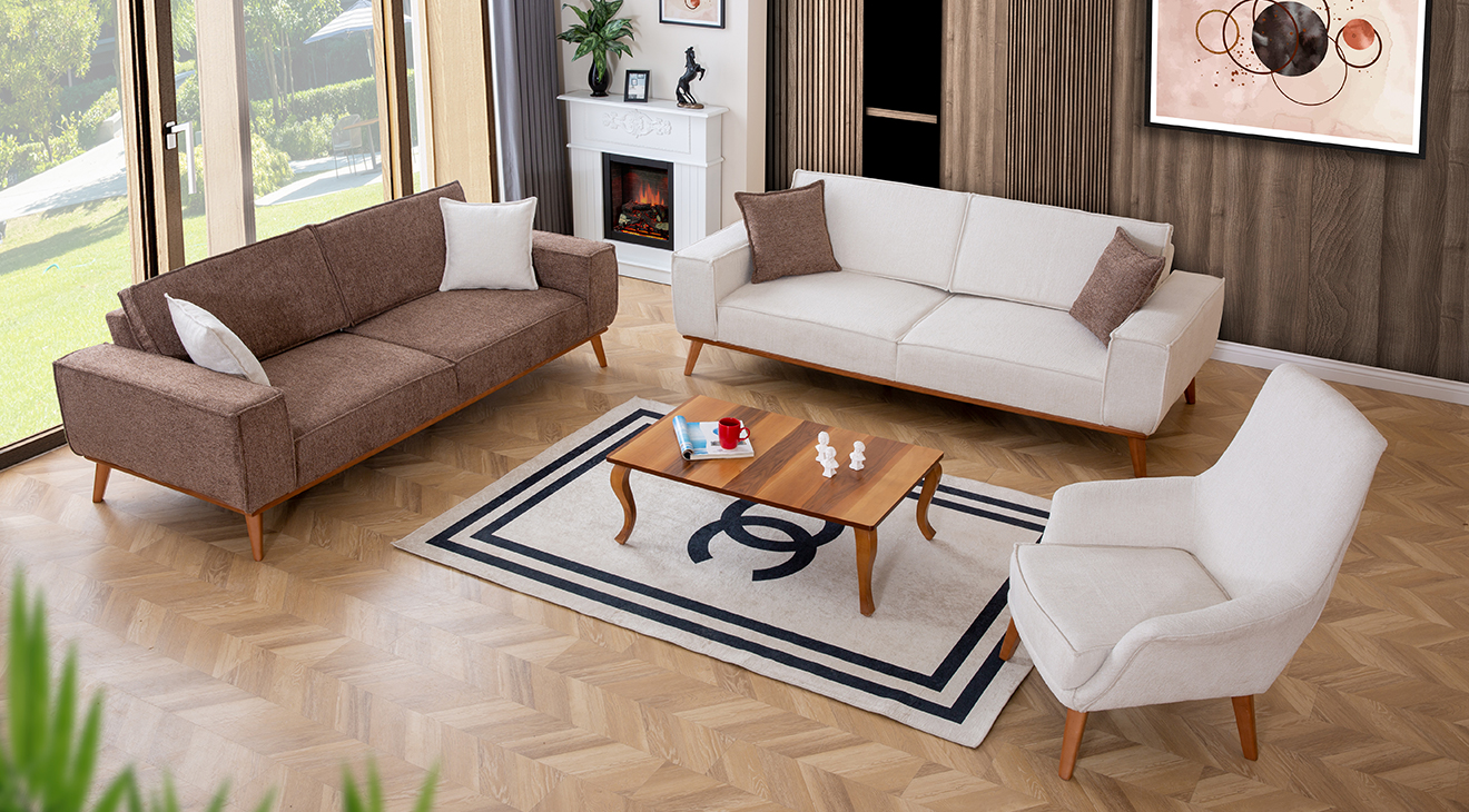 Luke Ahşap Ayaklı Yataklı Koltuk Takımı Yataklı Koltuk Takımları