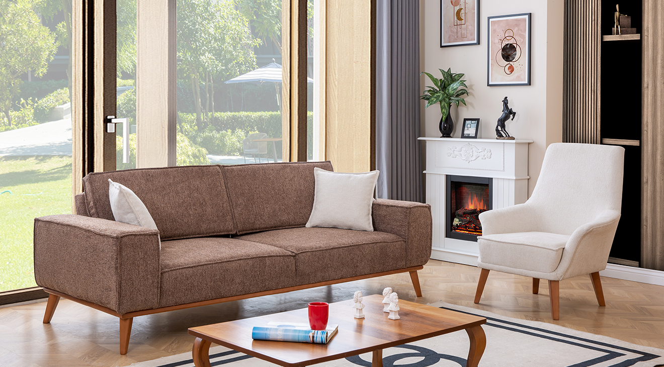 Luke Ahşap Ayaklı Yataklı Koltuk Takımı Yataklı Koltuk Takımları