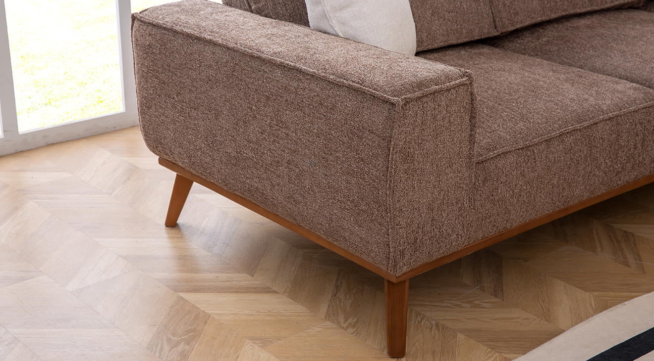 Luke Yataklı Ahşap Ayaklı Köşe Koltuk Takımı Yataklı KöşeTakımları