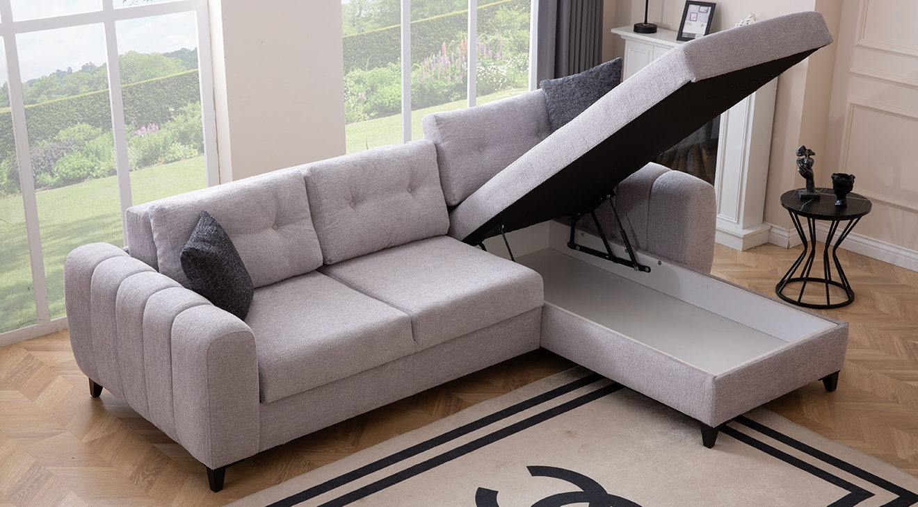 Cemre Yataklı Sandıklı Köşe Koltuk Takımı Yataklı ve Sandıklı Koltuk Takımları