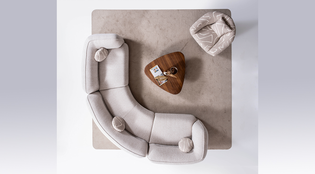 Luna Krem Modern Köşe Koltuk Takımı Modern Köşe Takımları