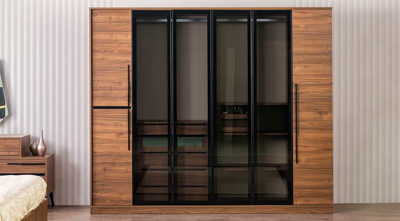 Alvin Ceviz 6 Kapaklı Yatak Odası Takımı Yatak Odası