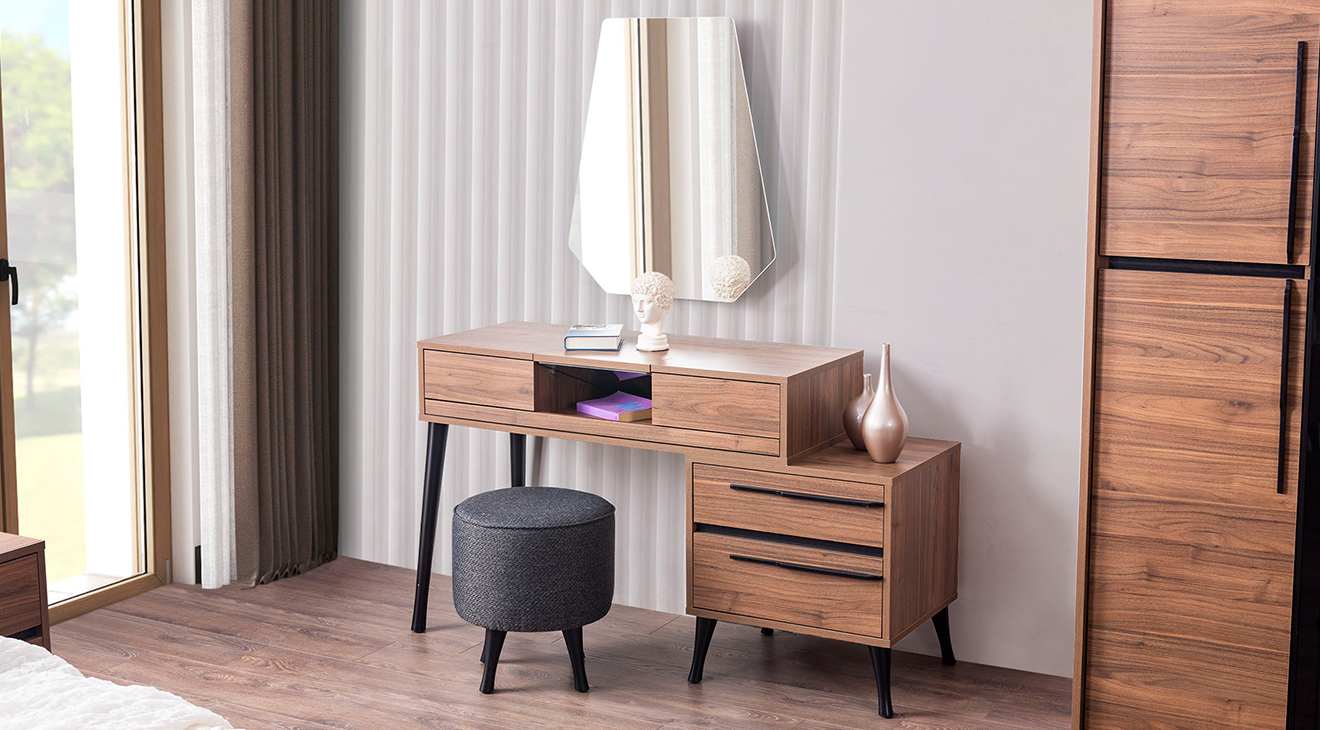 Alvin Ceviz 6 Kapaklı Yatak Odası Takımı Yatak Odası