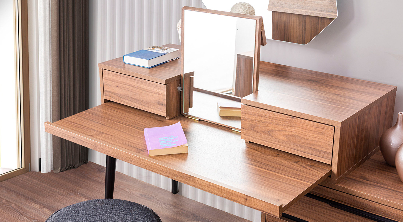 Alvin Ceviz 6 Kapaklı Yatak Odası Takımı Yatak Odası