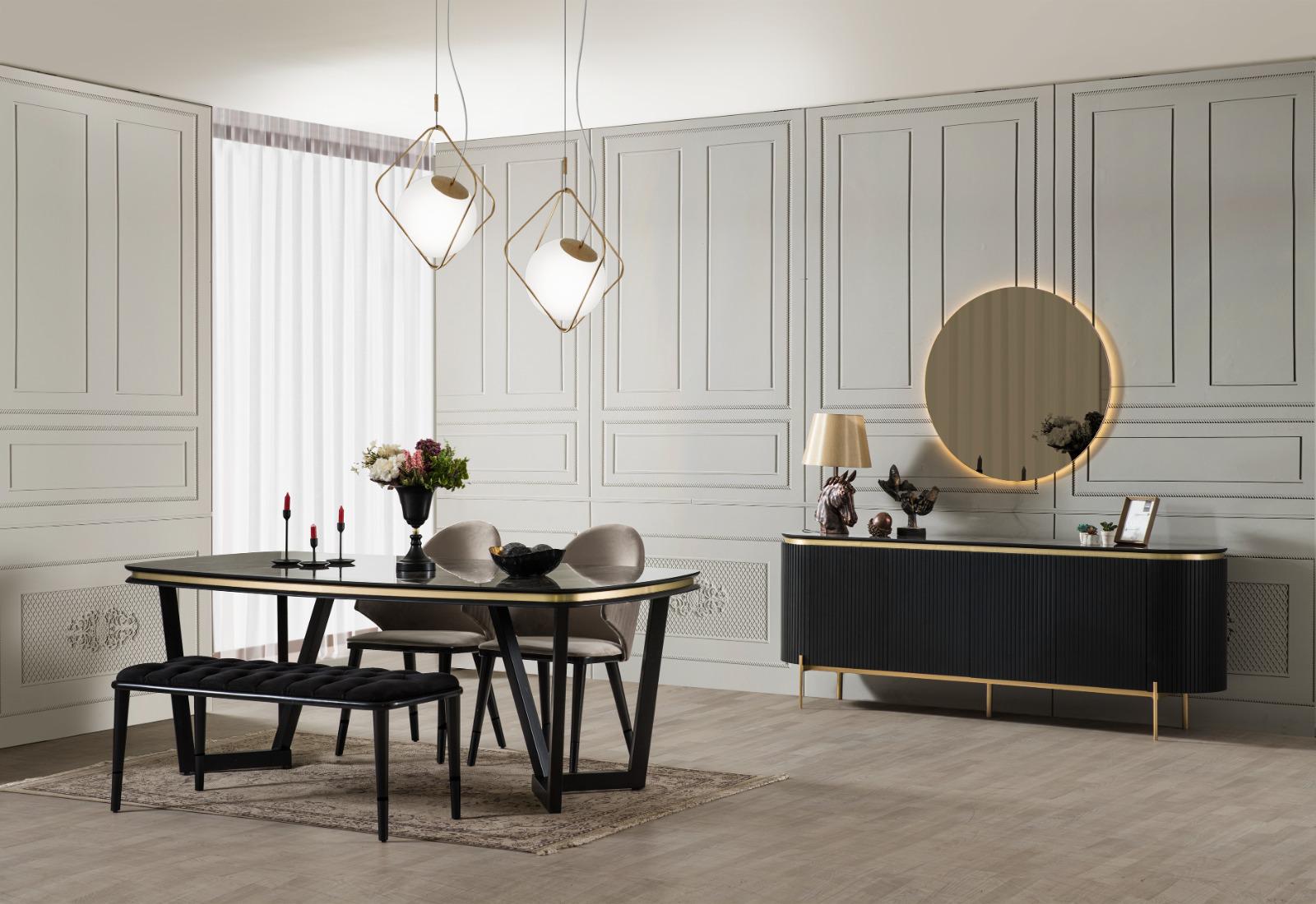 Tesla Siyah Yemek Odası Yemek Odası