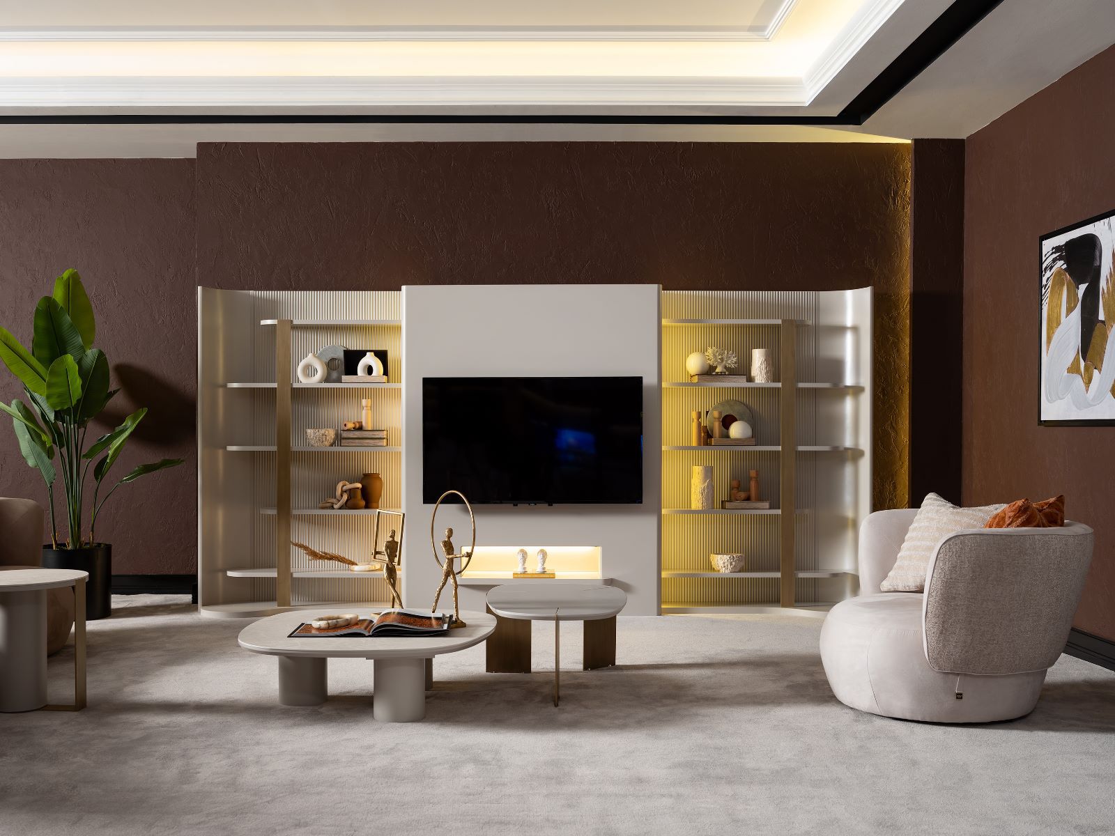 Porto Kitaplıklı TV Ünitesi TV Ünitesi