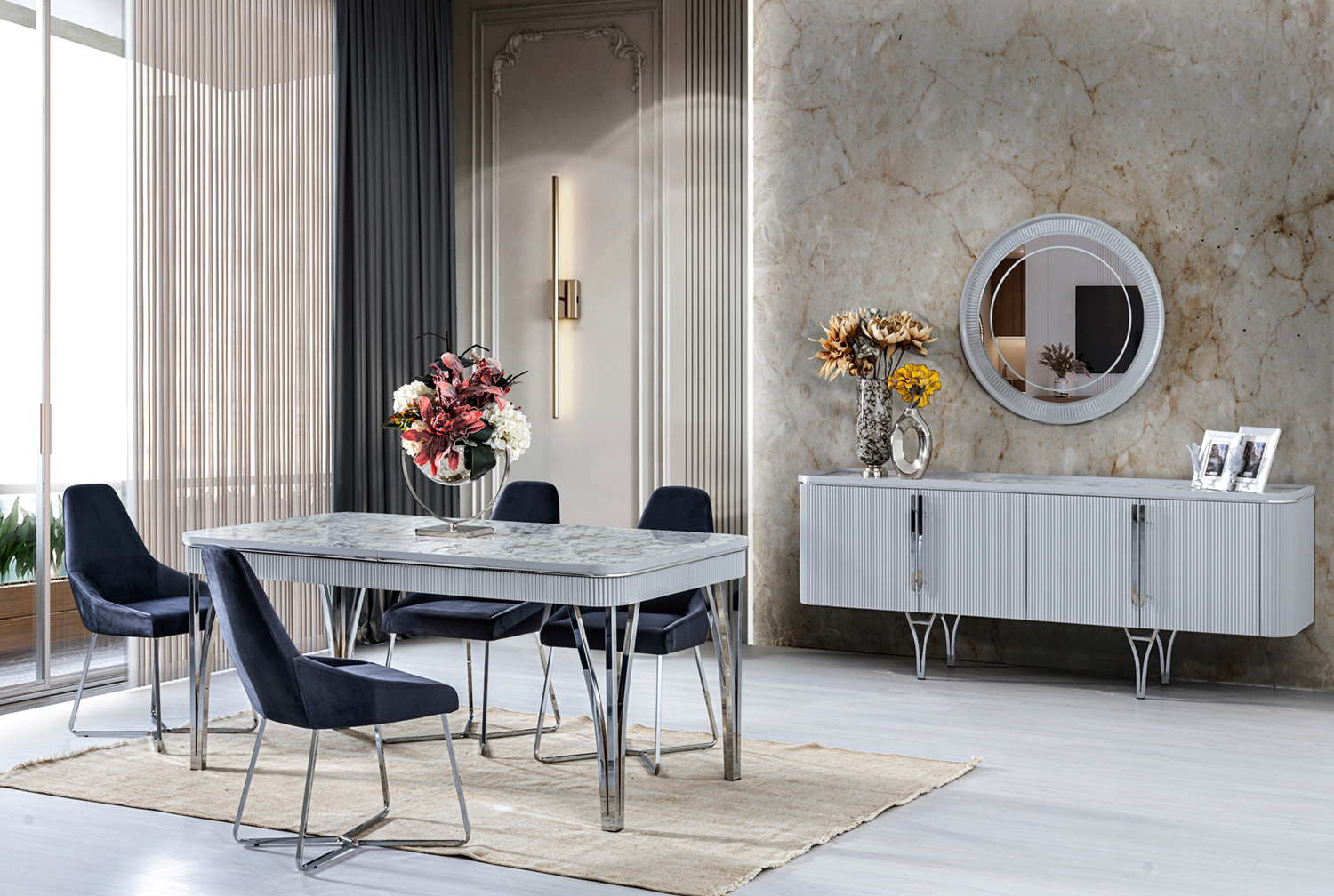 Alina Gri Yemek Odası Yemek Odası