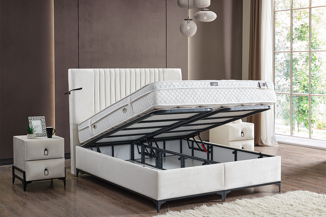 Smart Black Baza + Başlık + Yatak Set