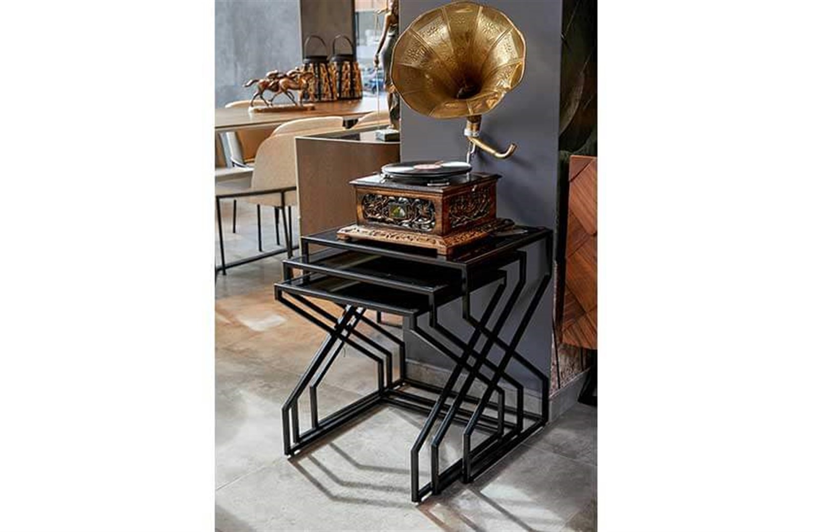 Z-308 Zigon Sehpa Siyah Zigon Sehpa