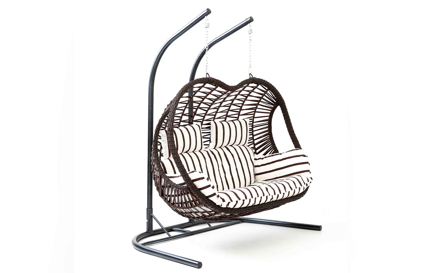 Rattan Bahçe - İki KişilikBalkon Salıncağı Kahve - Zebra Minder CV-26 Salıncak İndirimli Mobilya