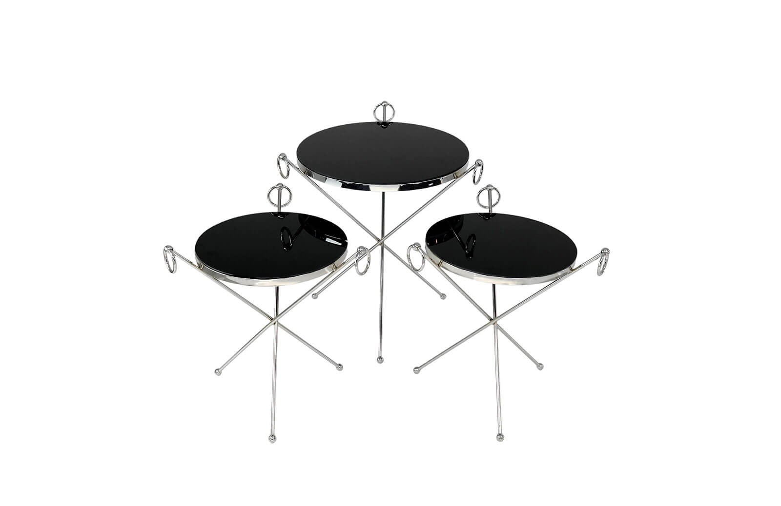 HR-8146 Küpeli Zigon Sehpa Krom Zigon Sehpa