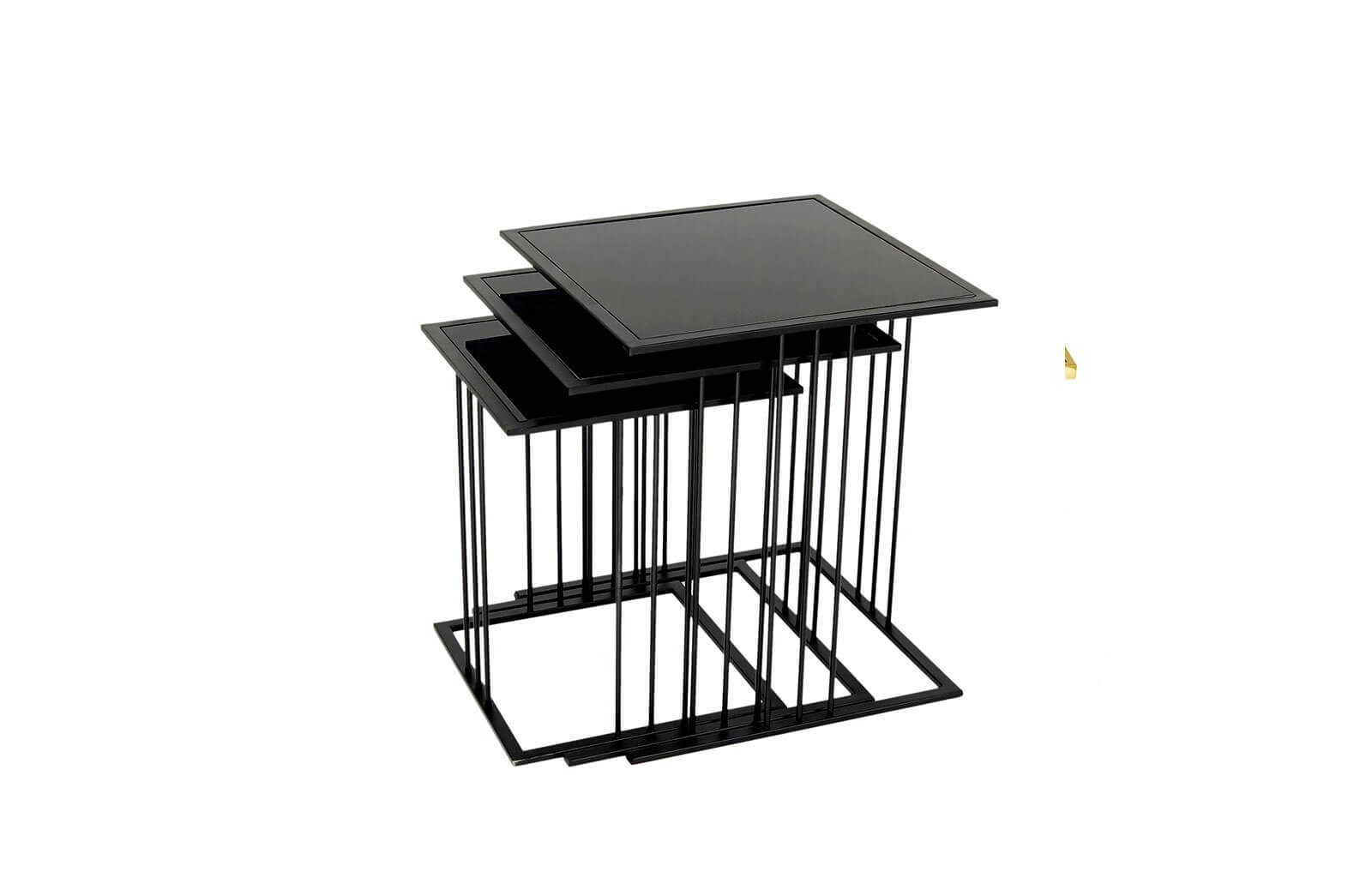 HR-8045 Küp Zigon Sehpa Siyah Zigon Sehpa