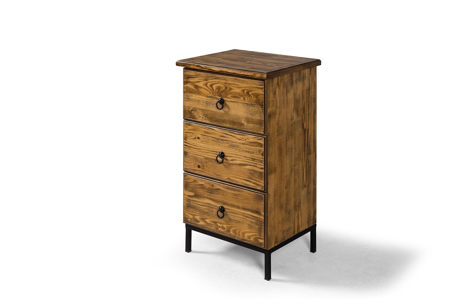 ENGC - Ahşap Seri - 0011 3 Çekmeceli Yan Sehpa Yan Sehpa