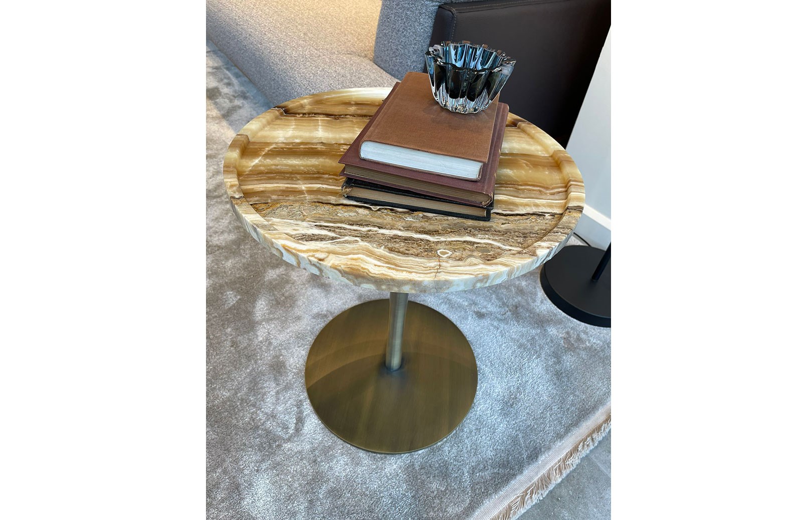 Lisaa Yan Sehpa Mermerli Oymalı Yan Sehpa