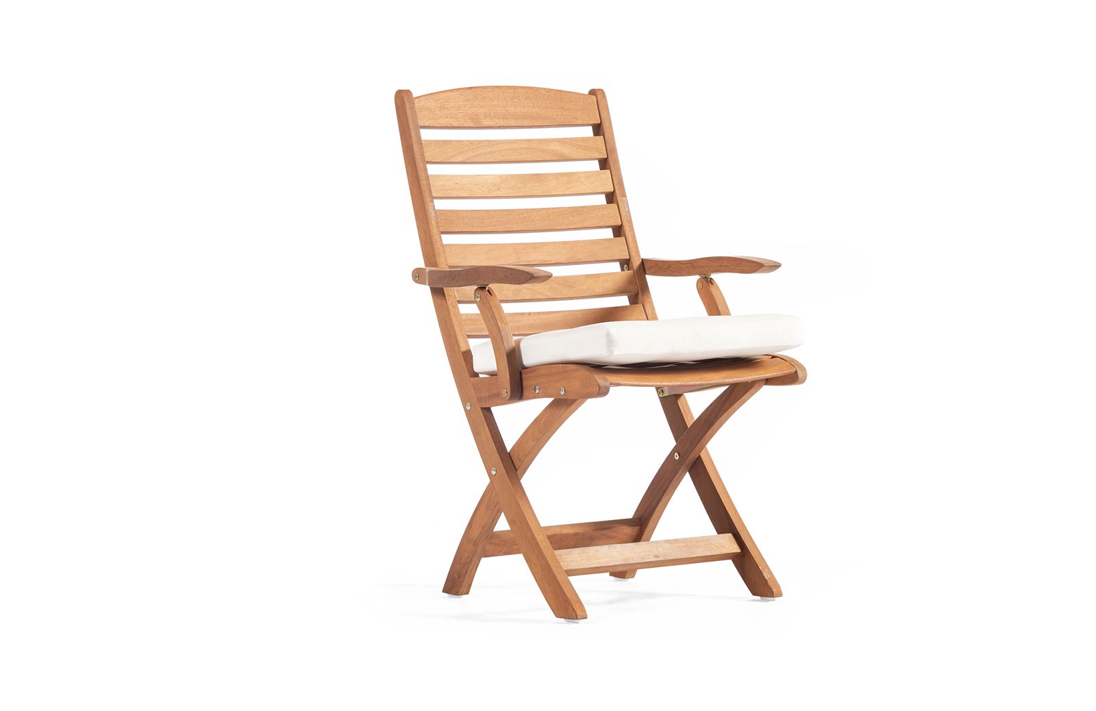 Ahşap Bahçe Sandalyesi Kollu Minderli 58 cm ER-1038Bahçe Sandalyesi