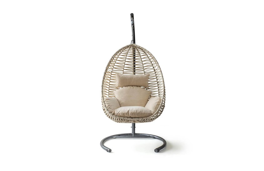 Rattan Bahçe - Balkon Salıncağı Krem - Krem Minder CV-05 Salıncak İndirimli Mobilya