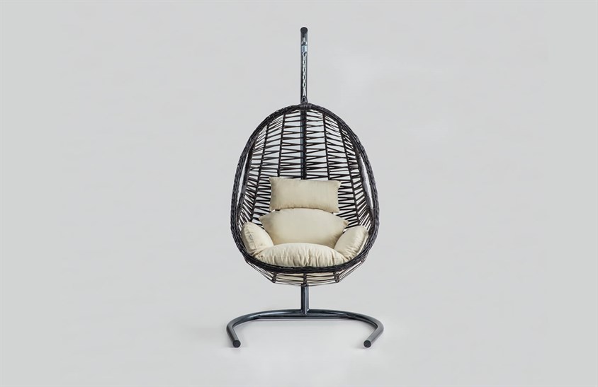 Rattan Bahçe - Balkon Salıncağı Kahve - Krem Minder CV-10 Salıncak İndirimli Mobilya