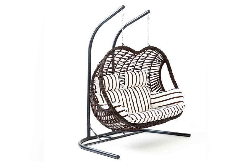 Rattan Bahçe - İki KişilikBalkon Salıncağı Kahve - Zebra Minder CV-26 Salıncak İndirimli Mobilya