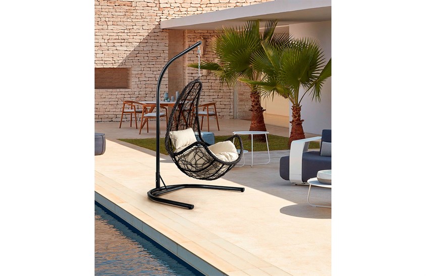 Rattan Bahçe - Balkon Salıncağı Kahve - Kahve Minder CV-29 Salıncak İndirimli Mobilya