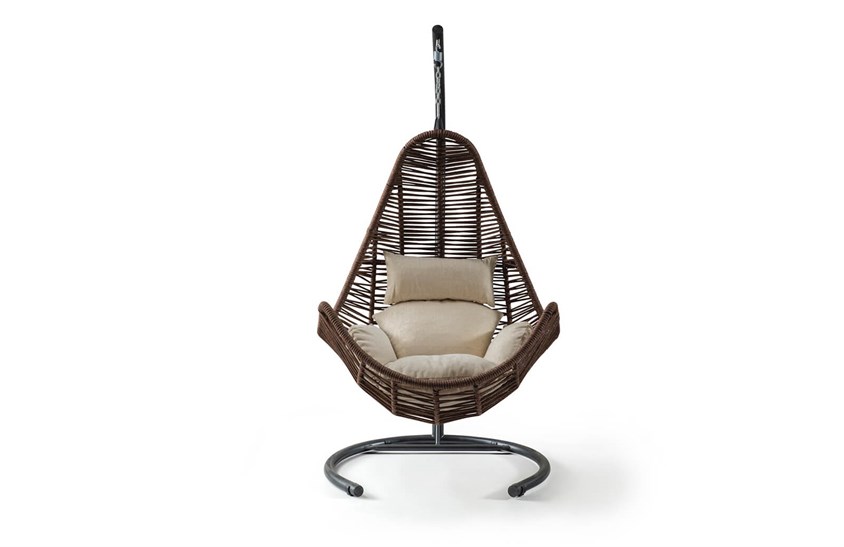 Rattan Bahçe - Balkon Salıncağı Kahve - Krem Minder CV-32 Salıncak İndirimli Mobilya