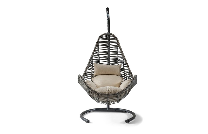 Rattan Bahçe - Balkon Salıncağı Gri - Krem Minder CV-36 Salıncak İndirimli Mobilya